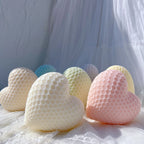 Pastel standing heart castings with honeycomb cell texture