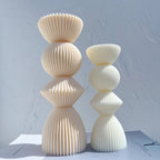 Large and Medium stacked geometric castings with fine vertical ribs
