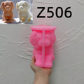 Pink Z506 silicone puppy mold with matching examples