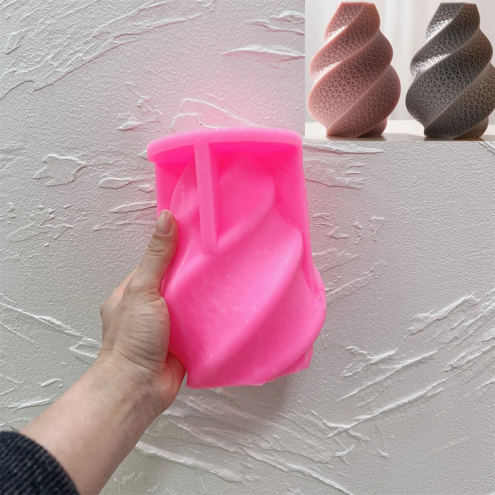 Pink silicone SZ690 swirl pillar mold