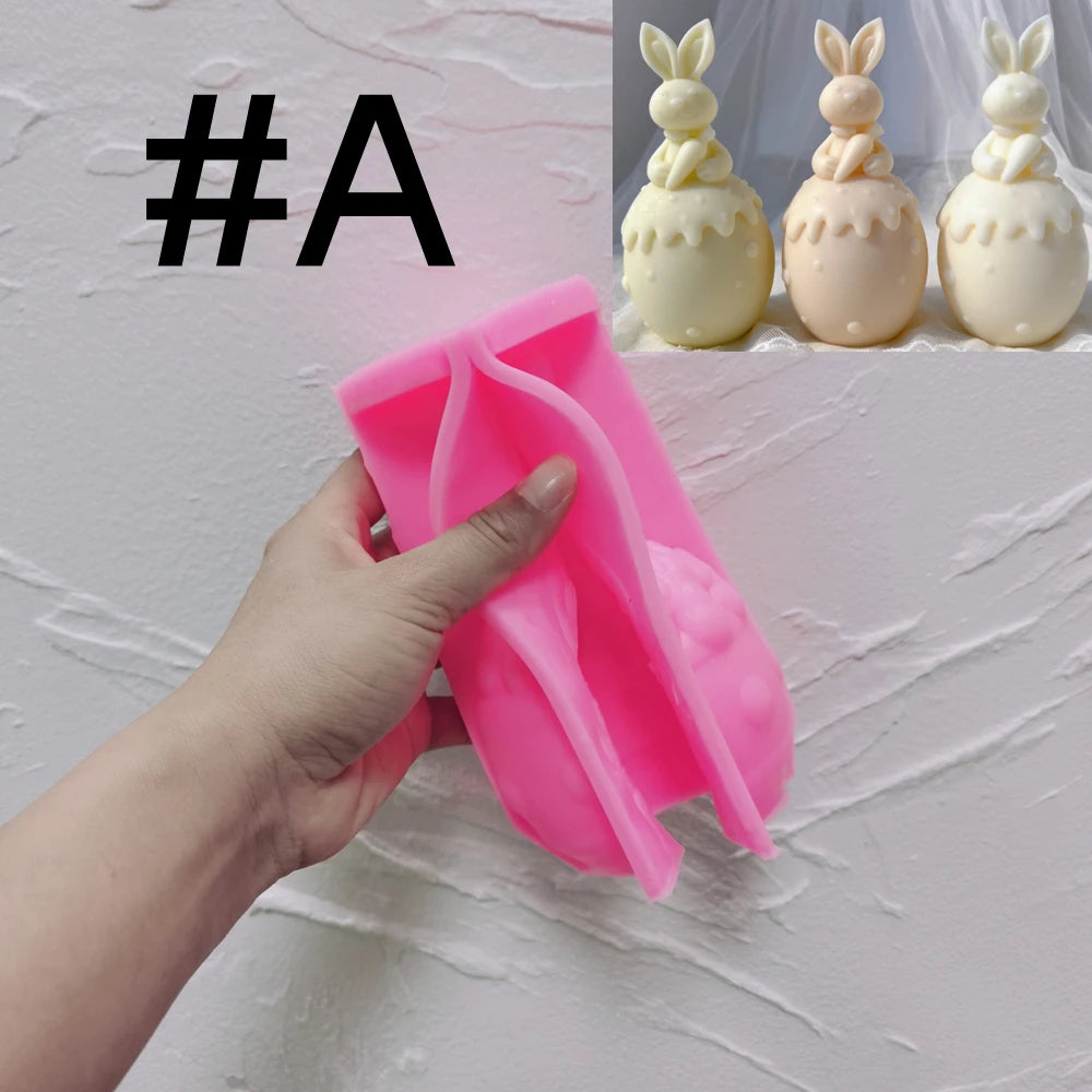 Pink Carrot A mold with matching carrot-holding bunny examples