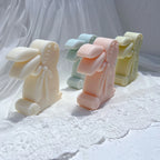 Side profiles of the sculptural ribbon rabbits