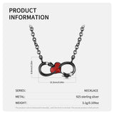 S925 Silver Collar Chain Infinity Heart Charm Necklace Obsesie