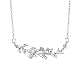 S925 Silver Leaf Pendant Minimal Design Necklace Obsesie