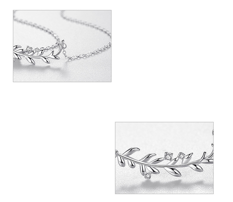 S925 Silver Leaf Pendant Minimal Design Necklace Obsesie