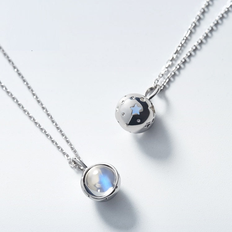 S925 Silver Moonstone Pendant Necklace Obsesie