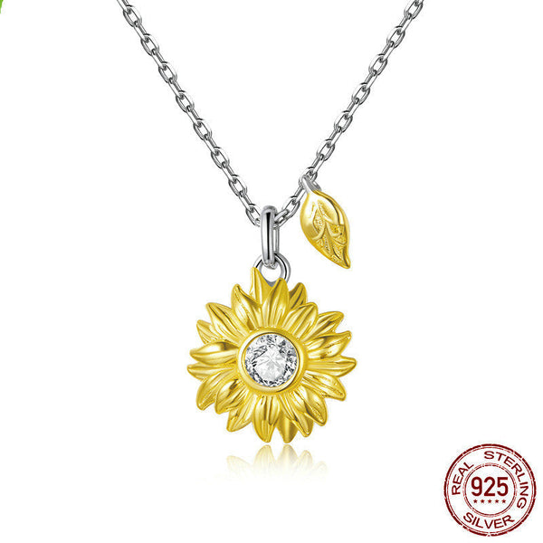 S925 Silver New Sunflower Collarbone Chain Obsesie