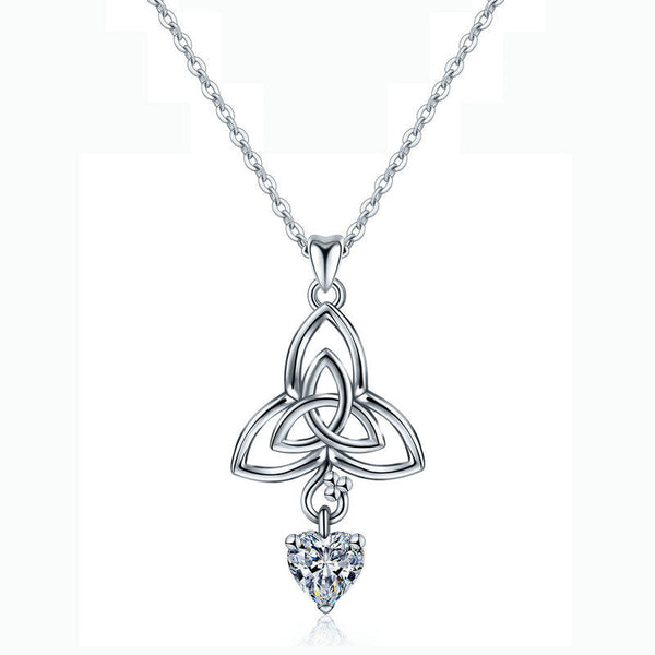 S925 Silver Sterling Celtic Heart Necklace Obsesie