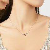 S925 Sterling Silver Charm Love Wings Heart Rose Gold Plated Clavicle Chain Necklace Obsesie