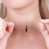 S925 Sterling Silver Cute Black Cat necklace Obsesie