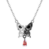 S925 Sterling Silver Electroplated Black Gold Dark Butterfly Skull Pendant Necklace Retro Gothic Punk Obsesie