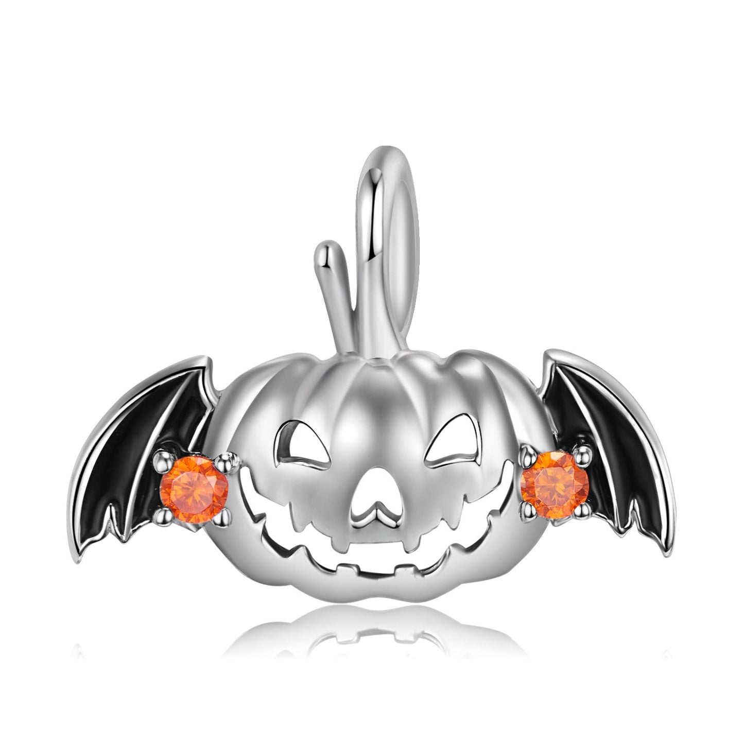 S925 Sterling Silver Flying Pumpkin Necklace Obsesie