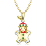 S925 Sterling Silver Gingerbread Necklace Christmas Jewelry Obsesie