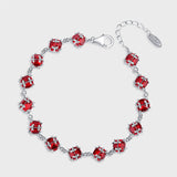 S925 Sterling Silver Glazed Red Zirconium Lucky Ball Bracelet Female Obsesie