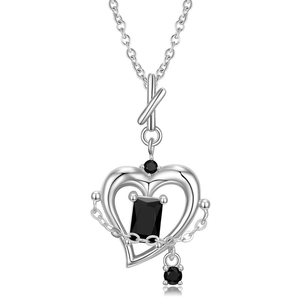 S925 Sterling Silver Heart Necklace Obsesie