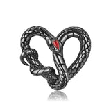S925 Sterling Silver Heart Snake Necklace Obsesie