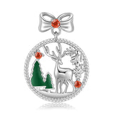 S925 Sterling Silver Hollow Elk Necklace Christmas Jewelry Obsesie