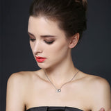 S925 Sterling Silver Interlocking Circles Plant Black Zircon Romantic Arrive necklace Obsesie