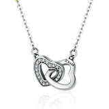 S925 Sterling Silver Interlocking Hearts Love necklace Obsesie