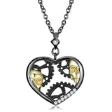 S925 Sterling Silver Mechanical Gear Heart Necklace Obsesie