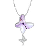 S925 Sterling Silver Shining Purple Butterfly Necklace Obsesie