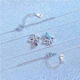 S925 Sterling Silver Tide Austrian Crystal Gift Of Love Necklace Obsesie