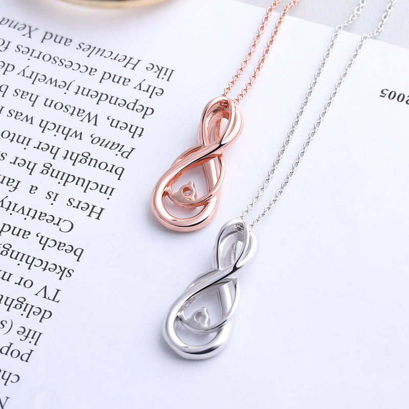 S925 Sterling Silver Unstoppable Love Infinity Sign Anniversary Gift Necklace Obsesie