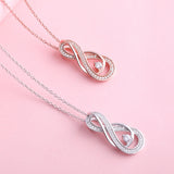 S925 Sterling Silver Unstoppable Love Infinity Sign Anniversary Gift Necklace Obsesie