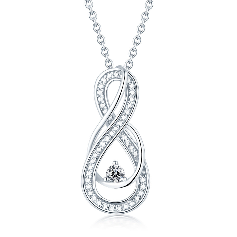 S925 Sterling Silver Unstoppable Love Infinity Sign Anniversary Gift Necklace Obsesie