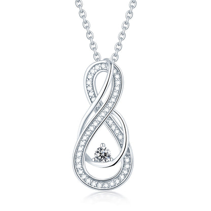 S925 Sterling Silver Unstoppable Love Infinity Sign Anniversary Gift Necklace Obsesie