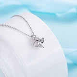 S925 Sterling Silver Windmill Women's Necklace Pendant Collar Chain Obsesie