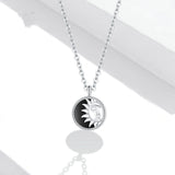 S925 silver Sterling Shining Sun and Moon Necklace for men and women fashion Obsesie
