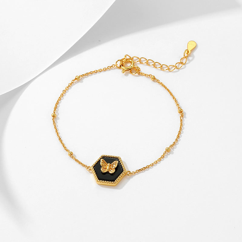 Small Hexagon Butterfly Shell Bracelet