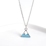 S925 sterling silver Sky Blue Ice Mountain necklace Obsesie