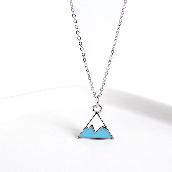 S925 sterling silver Sky Blue Ice Mountain necklace Obsesie