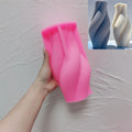 Pink silicone fine-ribbed twisted pillar mold