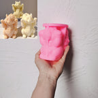 Pink silicone mold for squirrel option C with matching figure inset