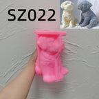 Pink SZ022 puppy mold with matching dog examples