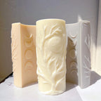 Moon-tree pillar castings showing tree relief and moon-phase panels