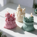 Front and rear views of the snowmen gift-sack casting