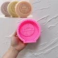 Pink silicone mold for circular Ramadan-inspired relief medallion