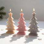Pastel scalloped Christmas tree candle castings with layered branches