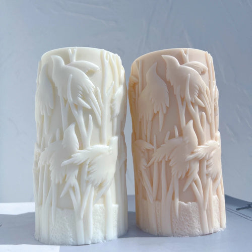 Cream and peach bird pillar castings