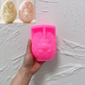 Pink silicone floral bunny-face egg mold