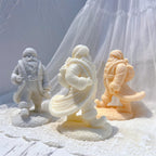 Gray, cream and peach walking Santa castings