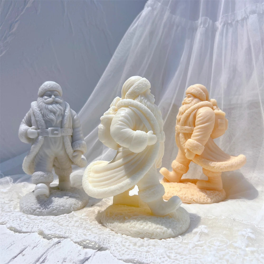 Gray, cream and peach walking Santa castings