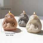 Hedgehog finished candle measuring 11 cm tall and wide estimated 433 g wax
