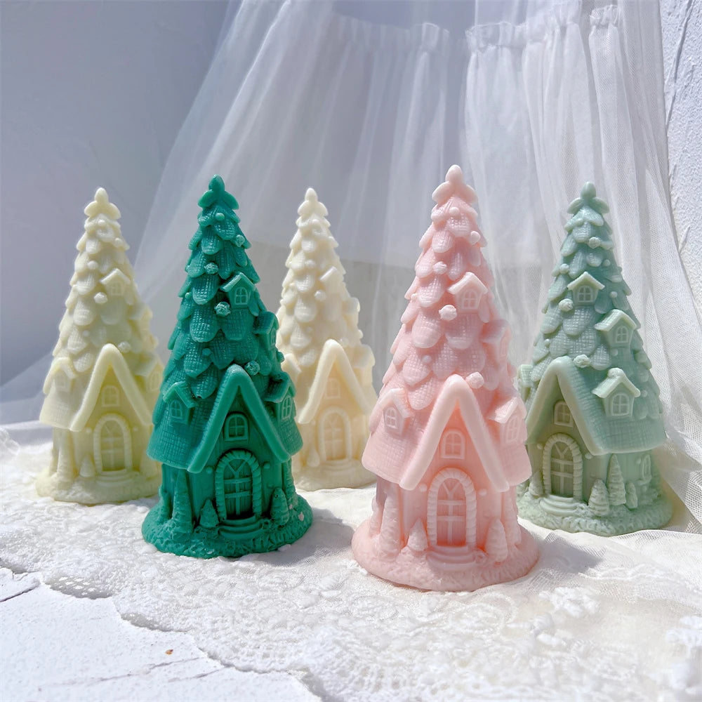 Christmas tree cottage castings with small arched entrances