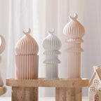 Fluted and stacked dome pillar castings with pointed onion-shaped tops