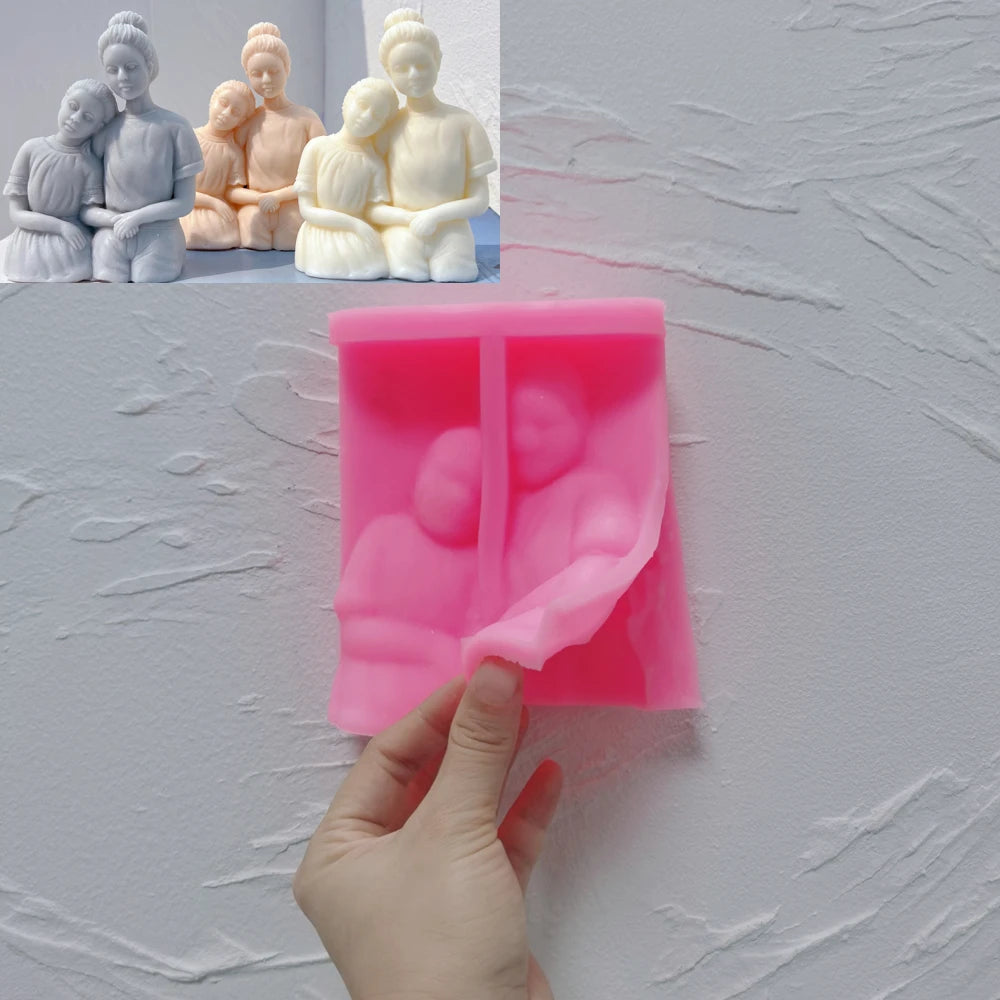 Pink Mother and Child C mold with matching shoulder-embrace examples